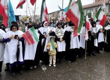 بانوان زینبی فریدونکنار کفن‌پوش به میدان آمدند